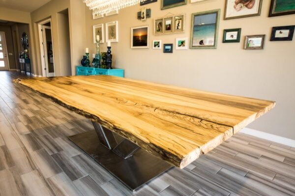 Spalted Hackberry Live Edge Dining Table